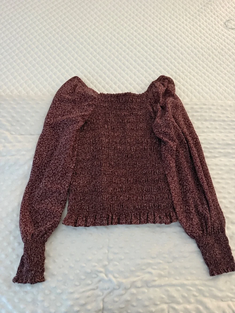 Madewell Floral Smocked Long Sleeve Blouse
